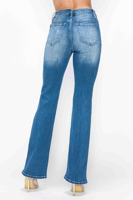 bytos Full Size Distressed High Rise Jeans with Pockets - All Mine Now Clothing