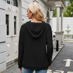 Ribbed Drawstring Long Sleeve Hoodie - All Mine Now Clothing