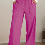 Drawstring Elastic Waist Wide Leg Pants - All Mine Now Clothing