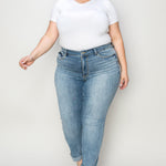 Judy Blue Full Size Cuffed Hem Slim Jeans Trendsi