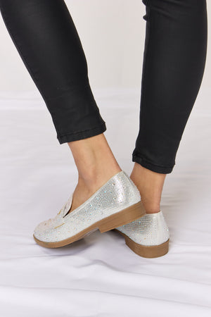 Forever Link Rhinestone Point Toe Loafers - All Mine Now Clothing