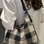 Plaid Adjustable Strap Handbag - All Mine Now Clothing