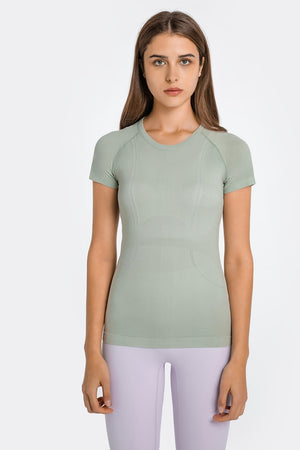 Millennia Round Neck Short Sleeve Active T-Shirt - All Mine Now Clothing