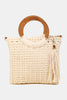 Fame Crochet Knit Convertible Tote Bag with Tassel - All Mine Now Clothing