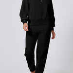 Half Zip Long Sleeve Top and Joggers Active Set - All Mine Now Clothing