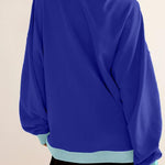 Lovelet Contrast Round Neck Long Sleeve Sweatshirt - All Mine Now Clothing