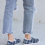 Forever Link Plaid Plush Flat Sneakers