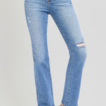 RISEN Full Size Distressed High-Rise Ankle Straight Jeans - All Mine Now Clothing