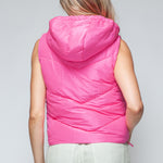 Snobbish Zip Up Quilted Hooded Vest - All Mine Now Clothing