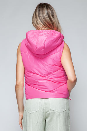 Snobbish Zip Up Quilted Hooded Vest - All Mine Now Clothing