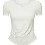 Millennia Notched Short Sleeve Active T-Shirt - All Mine Now Clothing