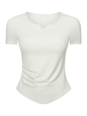 Millennia Notched Short Sleeve Active T-Shirt - All Mine Now Clothing