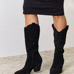 Forever Link Rhinestone Knee High Cowboy Boots - All Mine Now Clothing