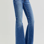 RISEN Full Size Low Rise Flare Jeans with Pockets - All Mine Now Clothing