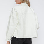 How Dare U Drawstring Hem PU Leather Zip Up Jacket - All Mine Now Clothing