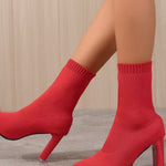 Point Toe Block Heel Boots - All Mine Now Clothing