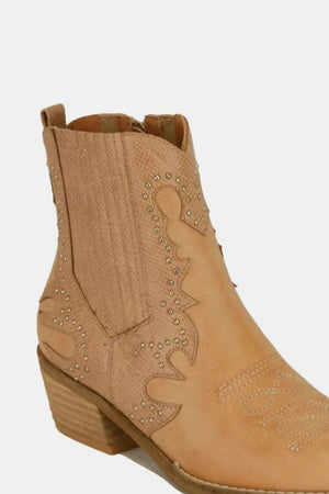 Beast Fashion Studded Detail Point Toe Boots - All Mine Now Clothing