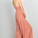 VERY J Sleeveless Ruched Wide Leg Jumpsuit - All Mine Now Clothing