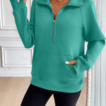 Ivy Lane Half Zip Raglan Sleeve Sweatshirt - All Mine Now Clothing