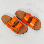 MMShoes Feeling Alive Double Banded Slide Sandals in Orange - All Mine Now Clothing