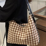 Plaid Adjustable Strap Handbag - All Mine Now Clothing