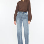 Kancan High Rise Slim Wide Leg Jeans Trendsi