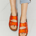 MMShoes Feeling Alive Double Banded Slide Sandals in Orange - All Mine Now Clothing