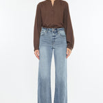 Kancan High Rise Slim Wide Leg Jeans Trendsi