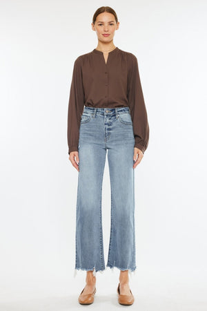 Kancan High Rise Slim Wide Leg Jeans Trendsi