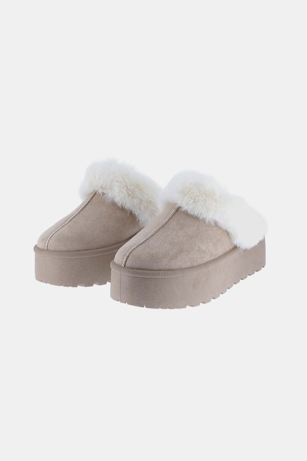 Weeboo Thick Bottom Fur Trim Snow Slippers - All Mine Now Clothing