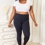 Double Take Wide Waistband Sports Leggings - All Mine Now Clothing