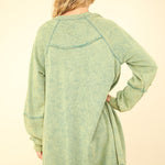 VERY J Mineral Washed Oversized A-Line Mini Dress Trendsi