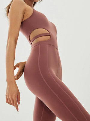 Cutout Asymmetrical Neck Active Jumpsuit - All Mine Now Clothing