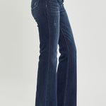 RISEN High Waist Raw Hem Flare Jeans - All Mine Now Clothing