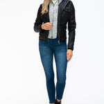 YMI Removable Faux Layered Multi-Pocket Jacket with Fuzzy Hood - All Mine Now Clothing