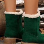 Thermal Fuzzy Block Heel Boots - All Mine Now Clothing