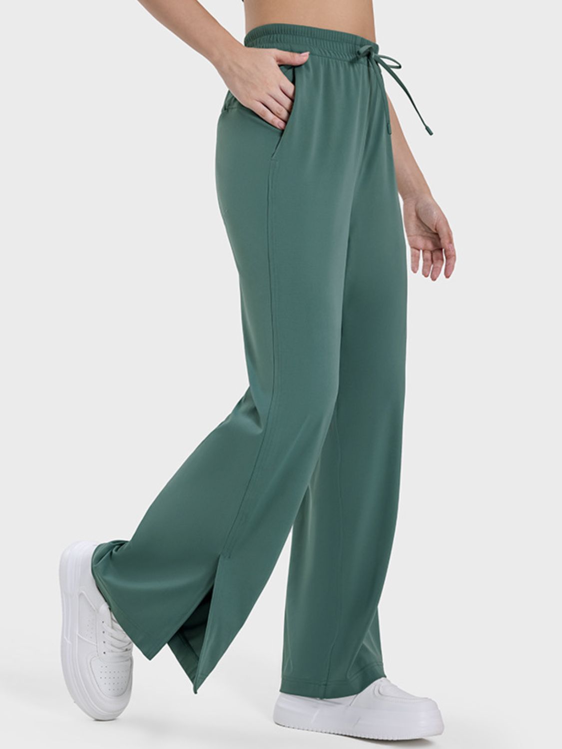 Millennia Slit Wide Leg Active Pants - All Mine Now Clothing