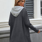 Drawstring Long Sleeve Hooded Jacket - All Mine Now Clothing