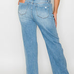 bytos Full Size Distressed High Rise Straight Jeans - All Mine Now Clothing