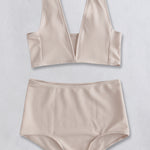 Ribbed V-Neck Bikini Set - All Mine Now Clothing