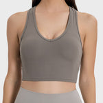 Millennia Scoop Neck Wide Strap Active Tank - All Mine Now Clothing