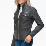 YMI Removable Faux Layered Multi-Pocket Jacket with Fuzzy Hood - All Mine Now Clothing