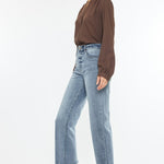 Kancan High Rise Slim Wide Leg Jeans Trendsi