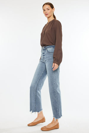 Kancan High Rise Slim Wide Leg Jeans Trendsi