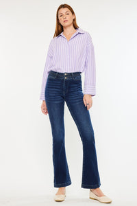 Kancan High Rise Double Waistband Flare Jeans - All Mine Now Clothing