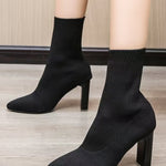 Point Toe Block Heel Boots - All Mine Now Clothing