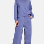 Zenana Round Neck Raglan Sleeve Top and Elastic Waist Pants Set - All Mine Now Clothing