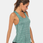 Full Size Scoop Neck Wide Strap Active Tank - All Mine Now Clothing