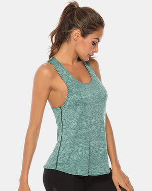 Full Size Scoop Neck Wide Strap Active Tank - All Mine Now Clothing