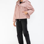 How Dare U Drawstring Hem PU Leather Zip Up Jacket - All Mine Now Clothing